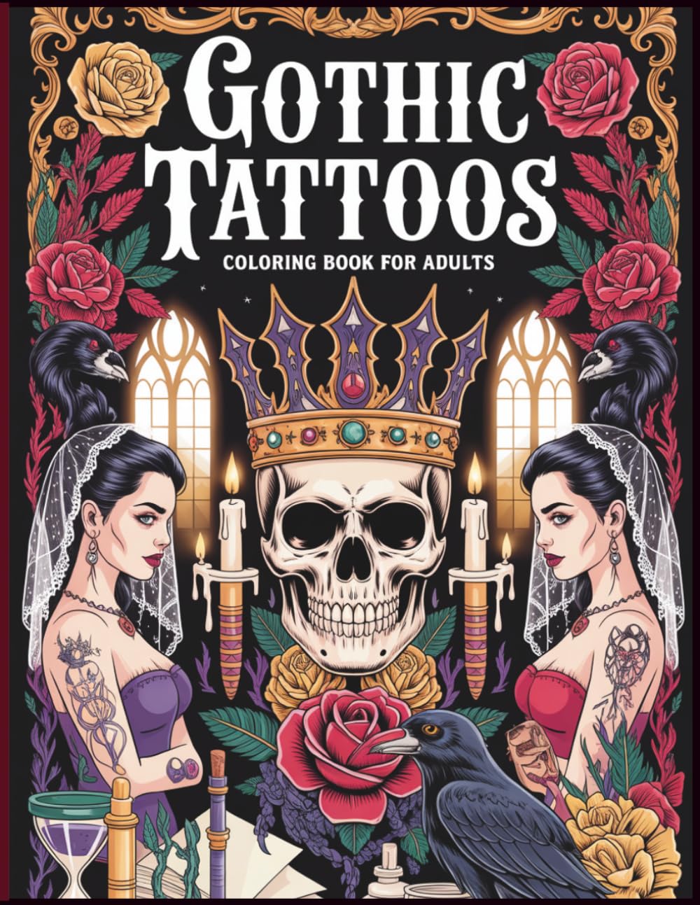 Gothic Tattoos Coloring Book for Adults: Dark, Elegant & Intricate Gothic Tattoo Designs for Relaxation and Creative Stress Relief