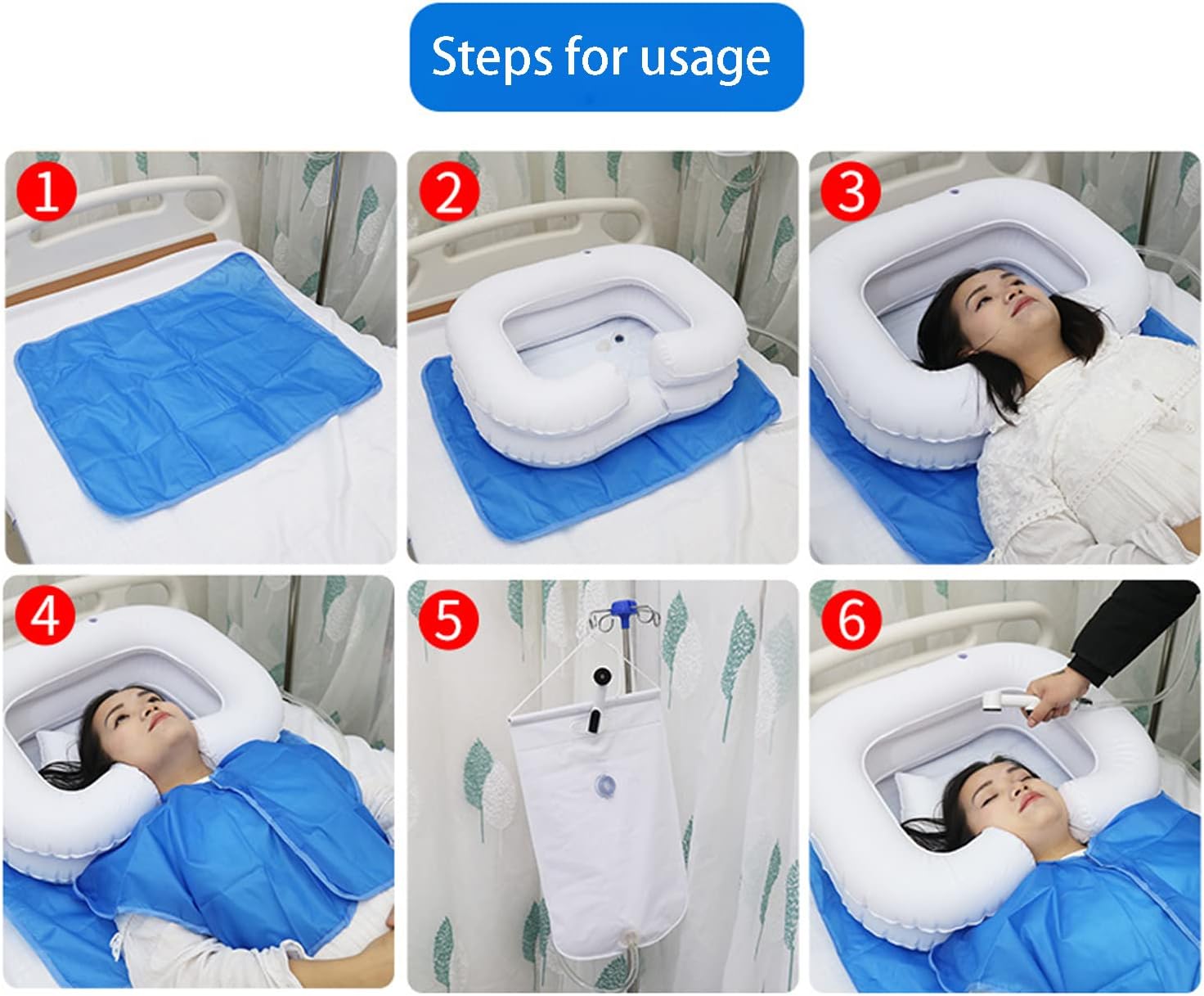 Bed-Ridden Shampoo Basin Patients with Elderly Home Care Pregnant Women Adult Lying in Bed Inflatable Care