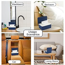 NOVWANG Wipes Dispenser, Baby Wipe Holder, Keeps Wipes Fresh, Refillable Wipe Container Baby Wipes Case for Bathroom Wipes Pouch Case, Deep Blue