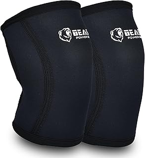 Beastpowergear Neoprene Compression Knee Sleeves 5MM & 7MM Support for Squats, Gym CrossFit Training, Powerlifting, Weightlifting, Wrestling for Men & Women (7MM-Large, Black)