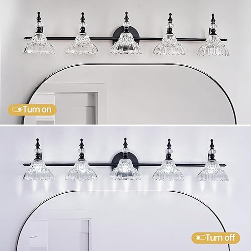Miniatura 71 de HDDFL Luces de tocador de baño, accesorios de iluminación sobre espejo de latón mate, 3 luces de tocador, apliques de pared modernos para Cobrizo