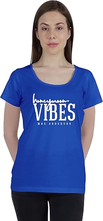 Personalized Womens Tshirt Top Honeymoon Vibes Mrs Wedding Announcement Shirt