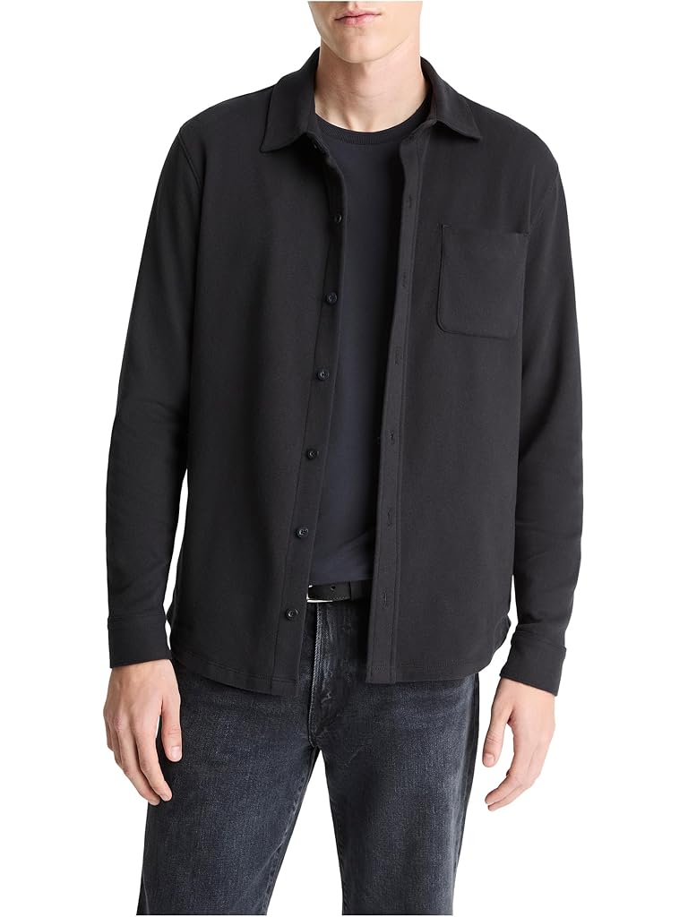Black Vince Solid Knit Shirt