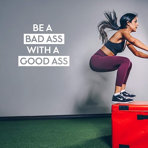 Calcomanía de vinilo para pared, con texto en inglés «Be A Bada$s with A Good A$s», 22.5 x 27 pulgadas, decoración motivacional para el hogar,