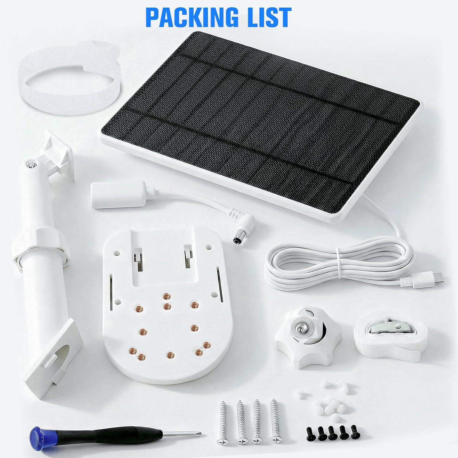 6W Solar Panel with Camera Mount for Ring Spotlight Cam Plus/Pro (Battery), Ring Stick Up Cam & Outdoor Cam Plus (Battery), 2-in-1 Solar Charger Wall Mount for Outdoor Security Cameras