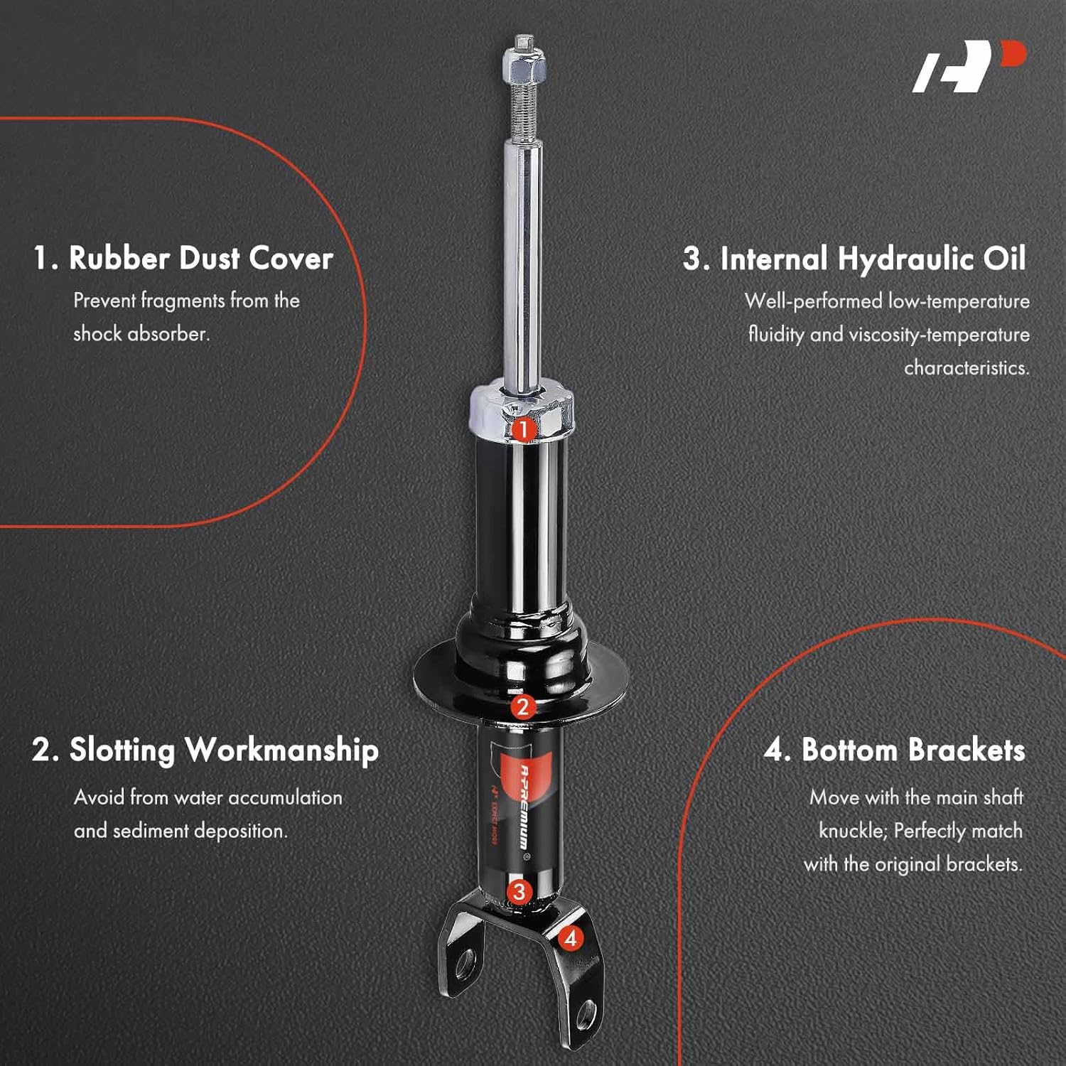 A-Premium Front Pair (2) Strut Assembly Compatible with Dodge Dakota 2010-2010 & Ram Dakota 2011-2011, Driver and Passenger Side