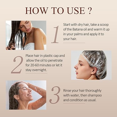 Miniatura 5 de Aceite de batana para el crecimiento del cabello, aceite de batana orgánico 100% crudo para pérdida de cabello, para cabello seco y dañado, elimina