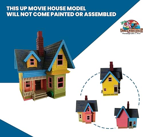Miniatura 7 de Birds Wood Shack Kit modelo de casa de la película UP Rompecabezas de madera 3D Kit de manualidades Fácil de armar 11.0 in de ancho x 8.7 in de