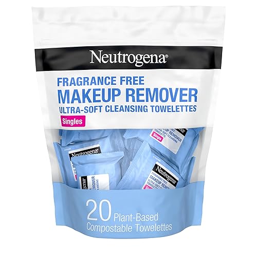 Neutrogena Toallitas de limpieza para eliminar la suciedad, aceite, maquillaje y máscara impermeable para viajes y viajes, 20 unidades (paquete de 6)