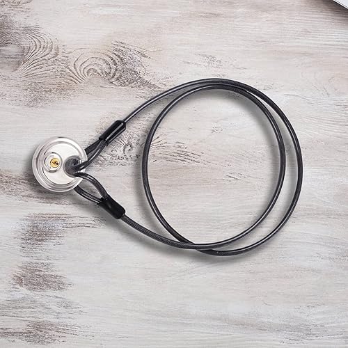 Miniatura 6 de DELSWIN Candado de disco con cable, bloqueo de disco de acero inoxidable, grillete de 38 pulgadas y cable de acero de seguridad de 6 pies para valla