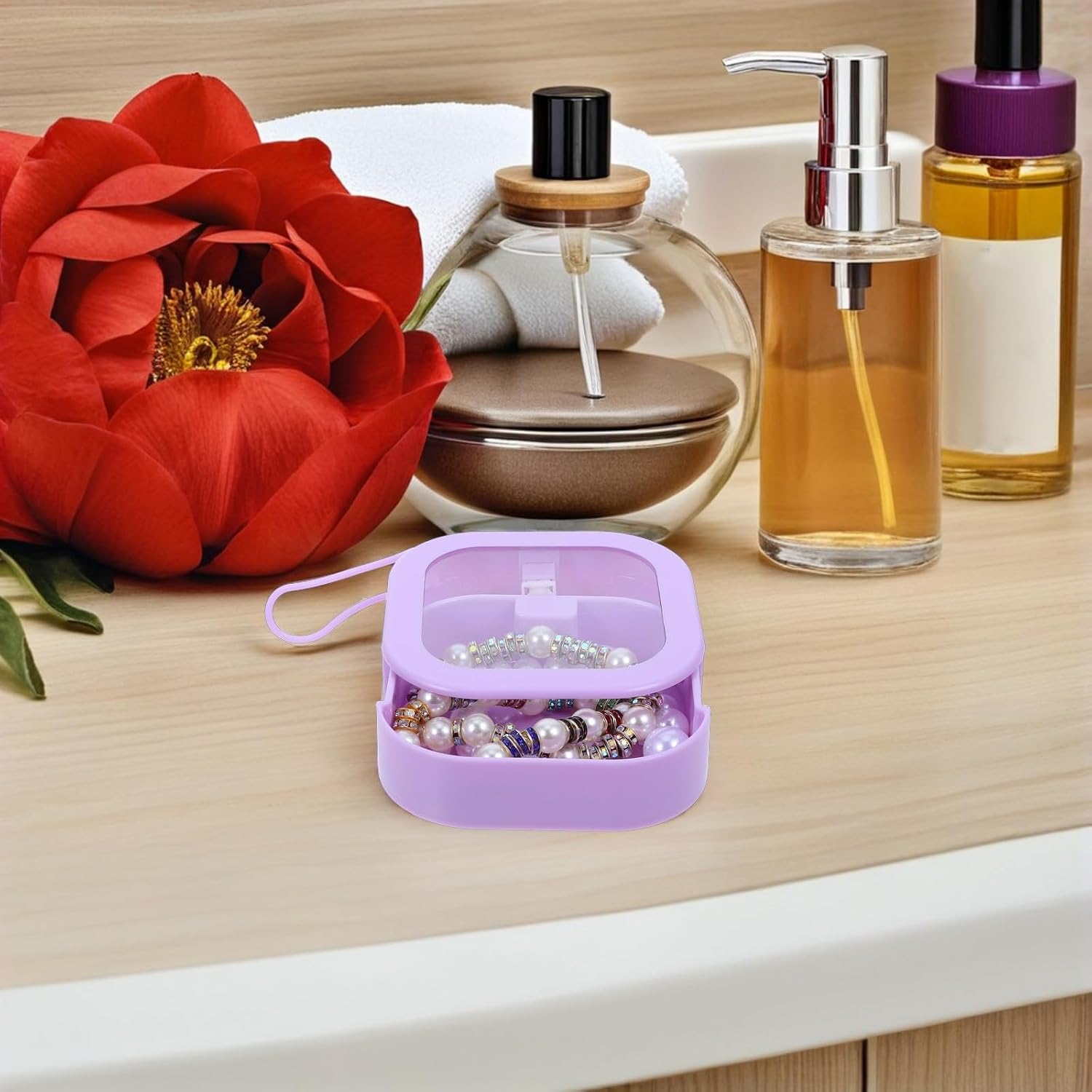 4pcs Travel Jewelry Organizer Boxes with Lid Mini Jewelry Storage Containers for Necklaces Bracelets and Small Accessories for Women