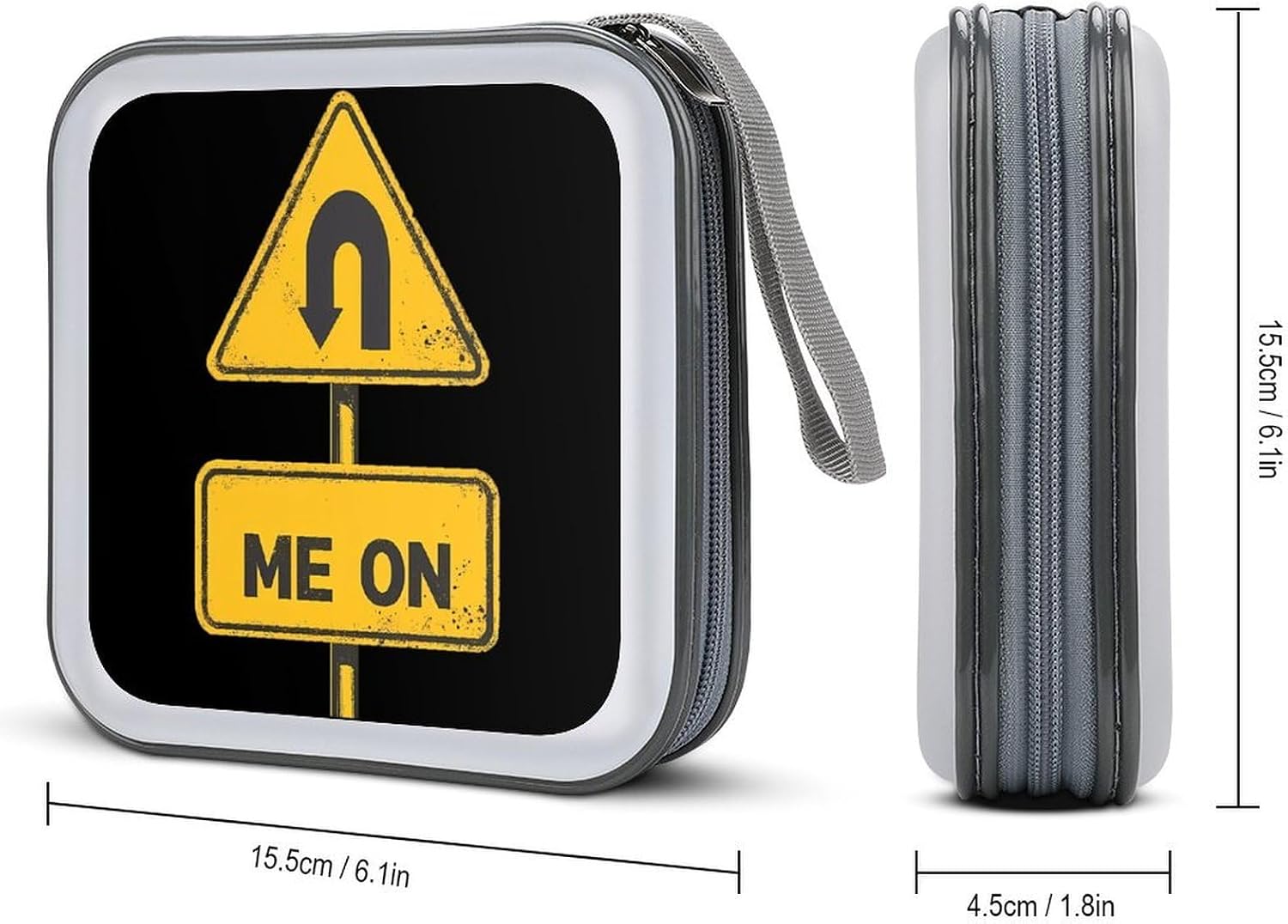 U You Turn Me On Sign Protective CD Case Storage Rack 40 Capacity DVD Holder Organizer Car Travel