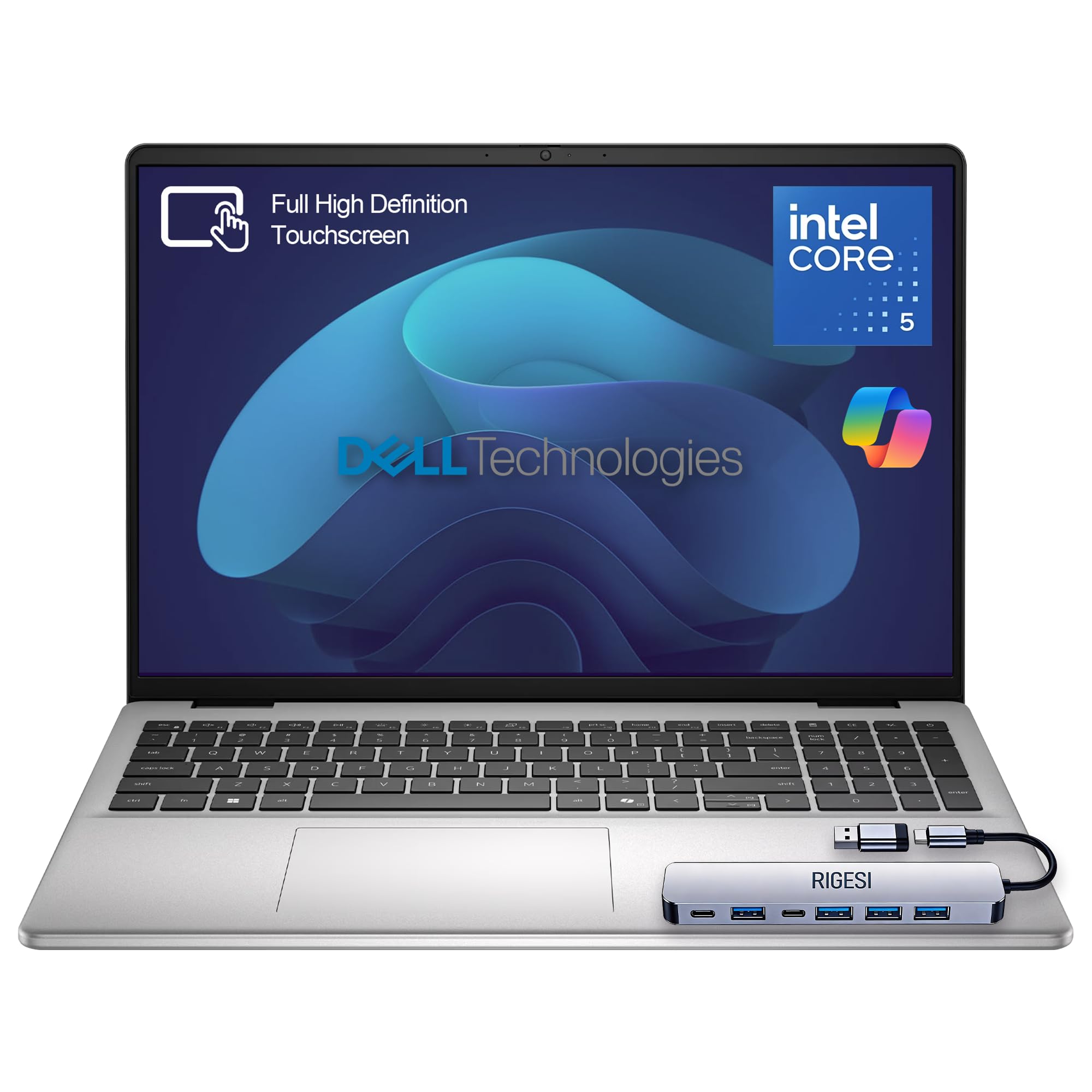 16" 2K Touchscreen Laptop – Intel Core 5 120U, 16GB RAM, 512GB SSD, 16:10 Display, Backlit Keyboard, Windows 11 Pro- Platinum Silver