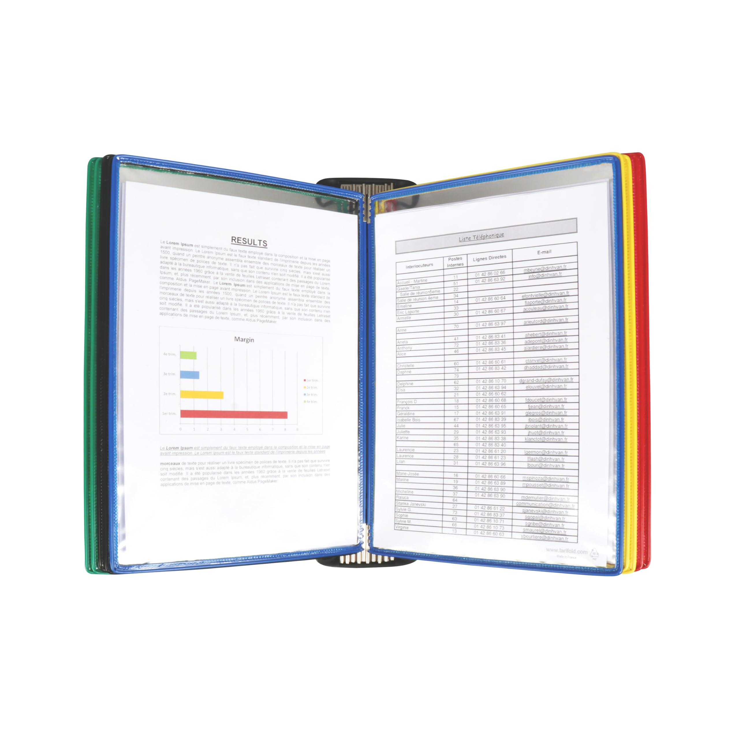 Djois, Tarifold Pro 920309 Wall System, A4, Magnetic Backing, 10 Pockets, Ideal for Office, Organisation, Presentation, Made in France, Practical, Durable, Elegant Design