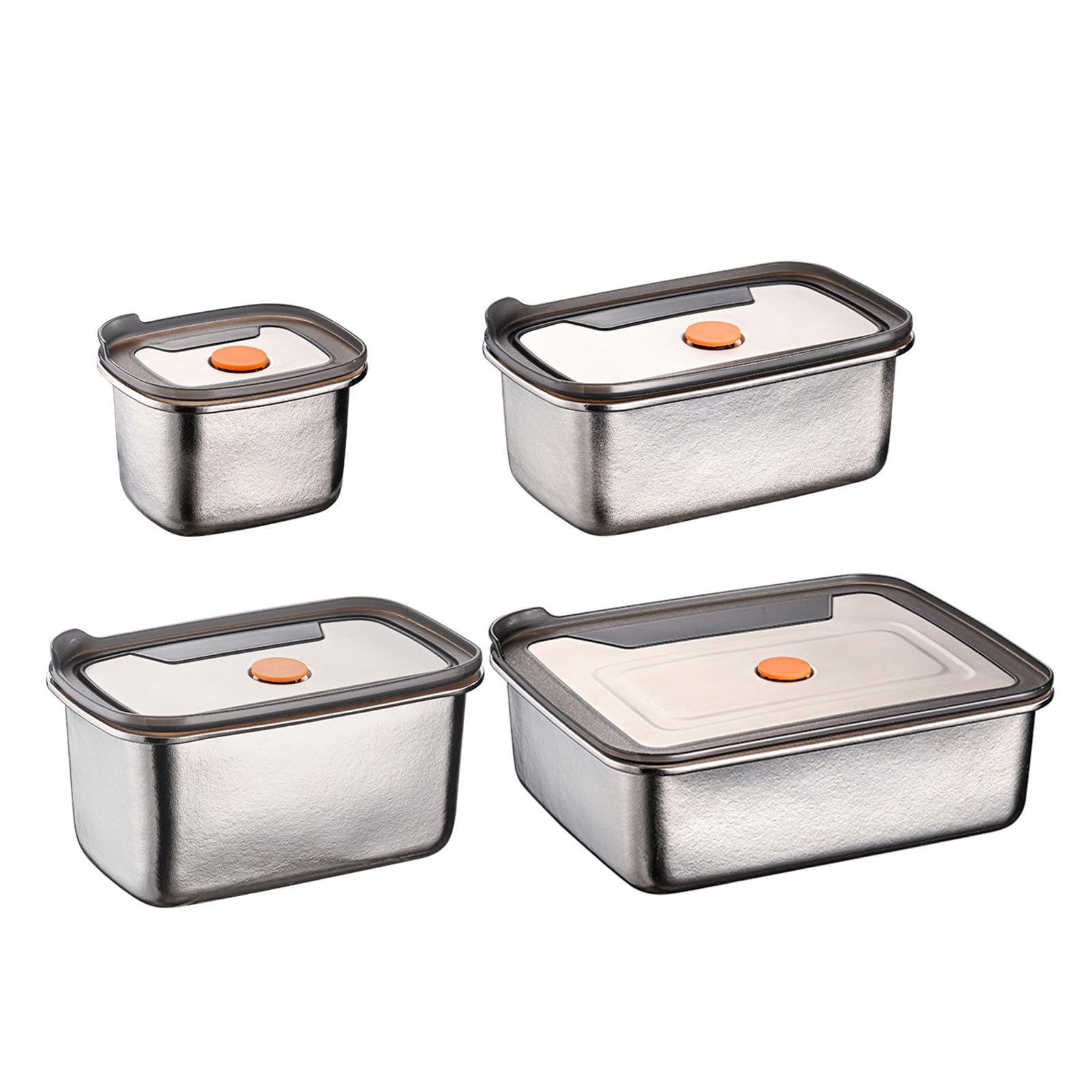 Contenitore per alimenti in metallo con coperchio e guarnizione resistente alle perdite, scatola per il pranzo per la preparazione dei pasti, avanzi e uso quotidiano in cucina Contenitore per il