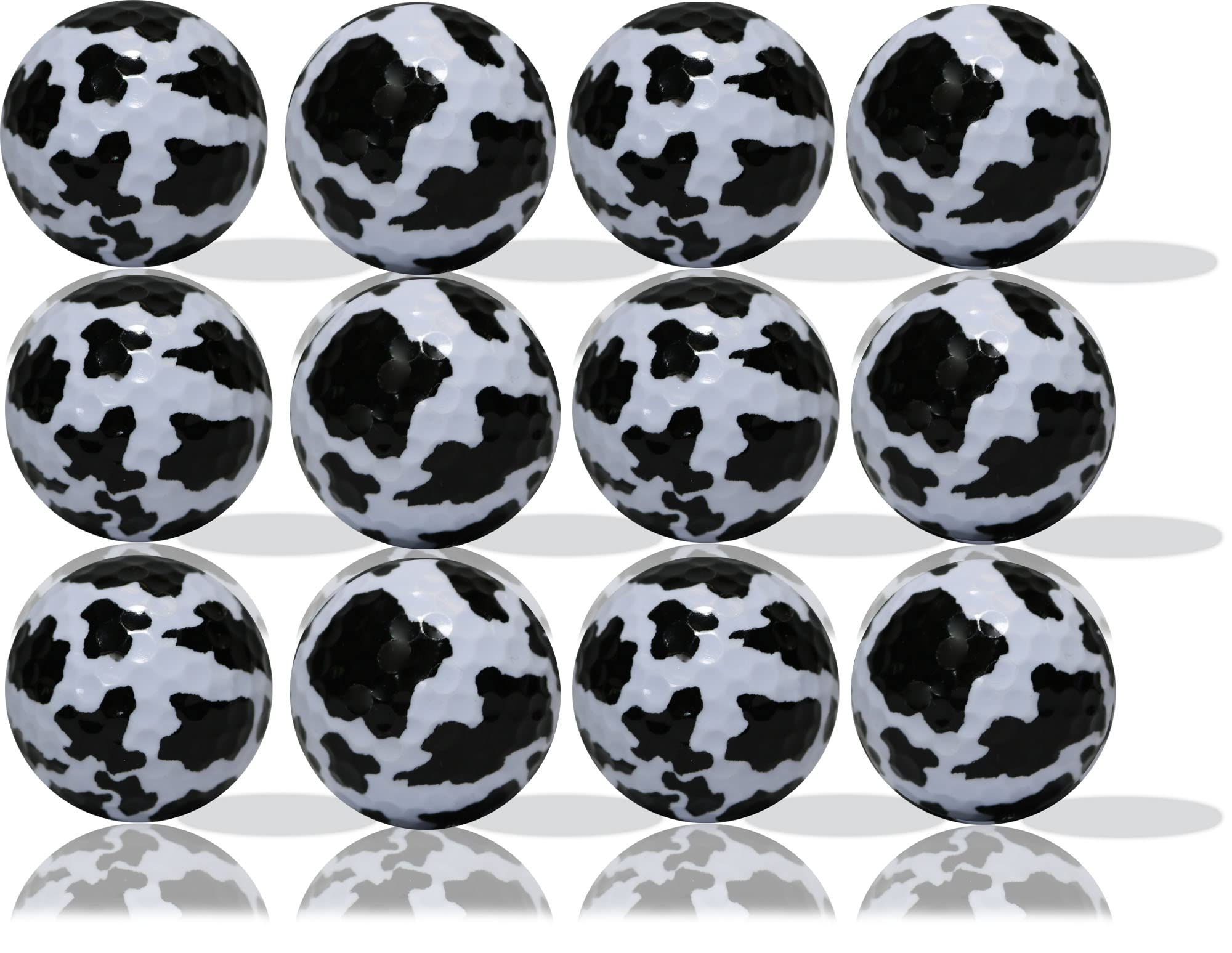 Cow Print Golf Balls One Dozen: • Experience a Touch of Rustic Charm and High-Performance on The Greens - Perfect for Golfers Who Love Whimsical Aesthetics!