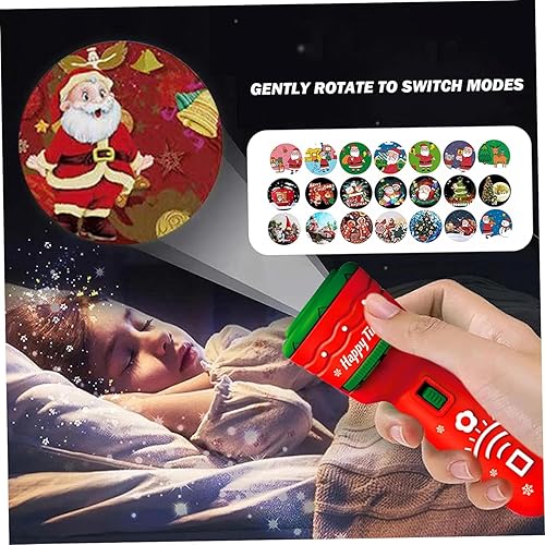 Miniatura 5 de Proyector de Navidad, proyector de linterna para niños, regalos de Navidad para niños, proyector de diapositivas de 24 patrones de Navidad,