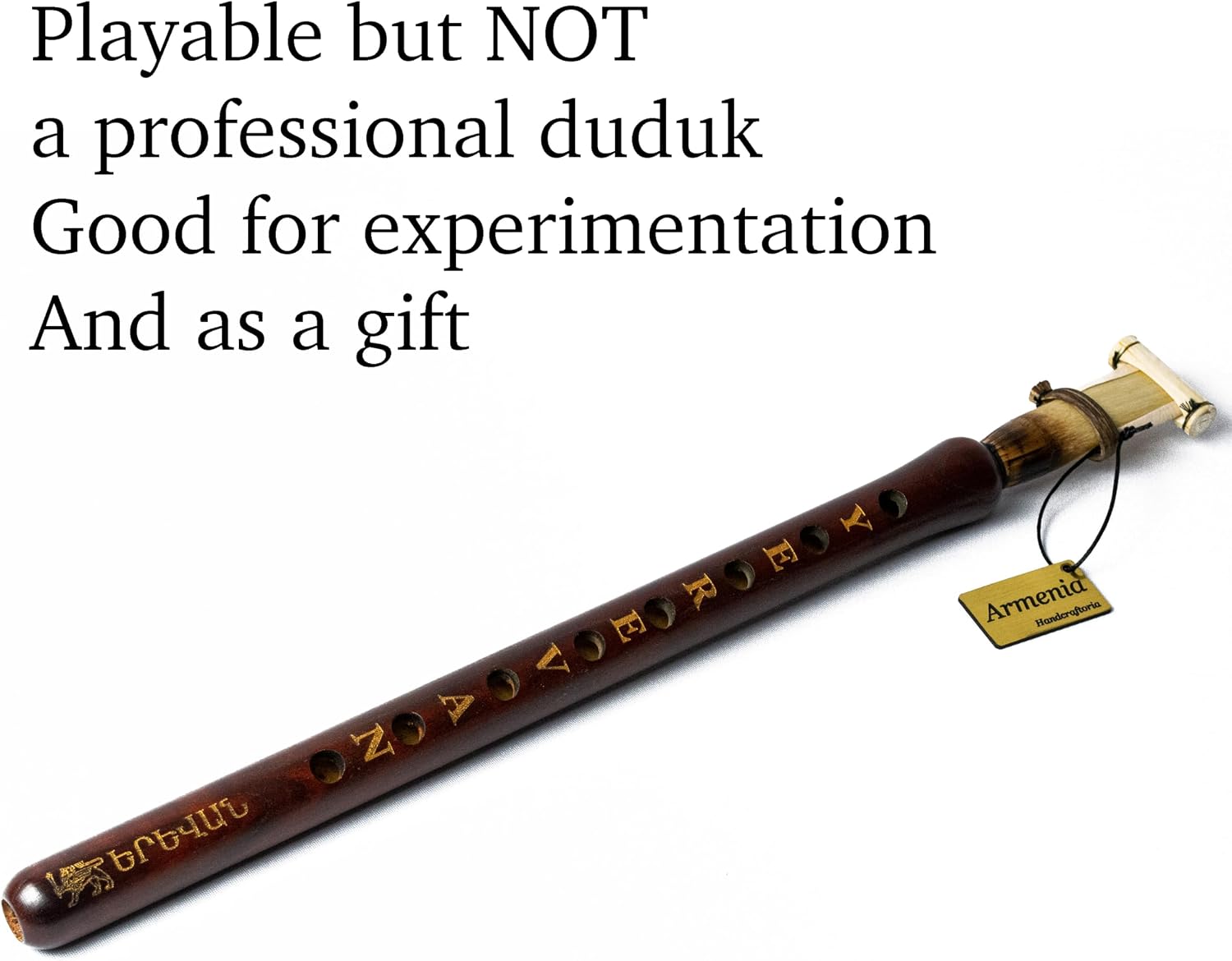 Armenian Duduk SPECIAL EDITION - YEREVAN birthday - handmade from ARMENIA with Playing Instruction - Oboe flute Balaban Woodwind Instrument Apricot Wood - Gift National case