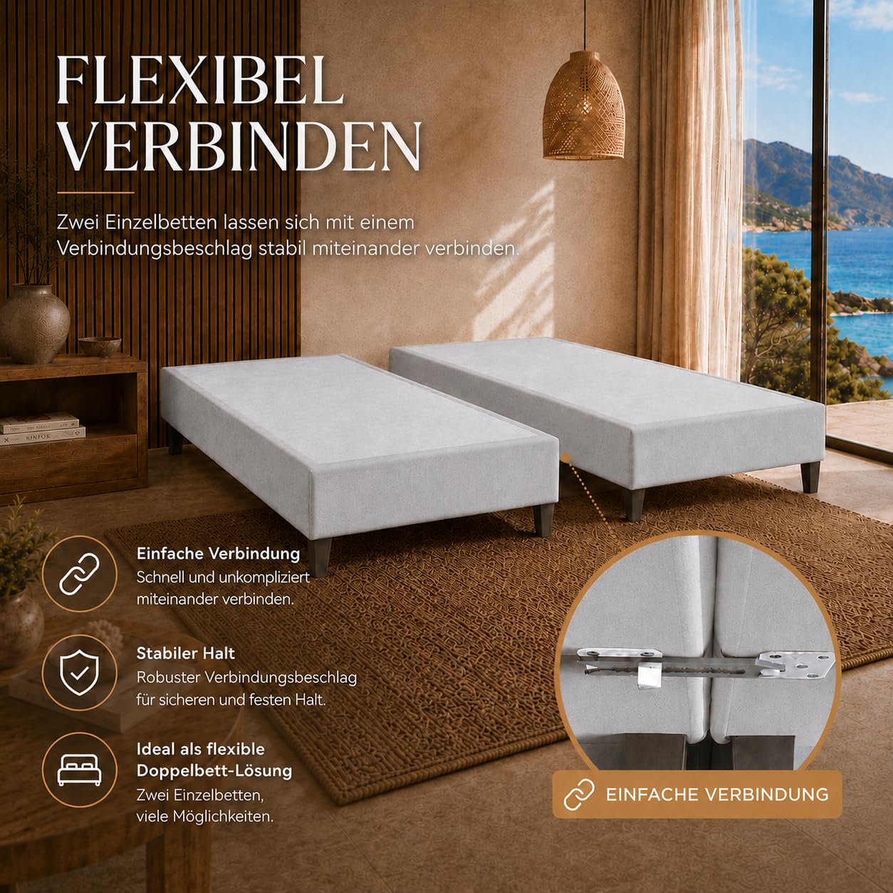 Sommier Tapissier 70x200 | Cadre de lit avec sommier tapissier | Sommier 70x200 Adulte avec Bonne Circulation de l’air | sans Matelas | Idéal Maison ou hôtel (Argenté)