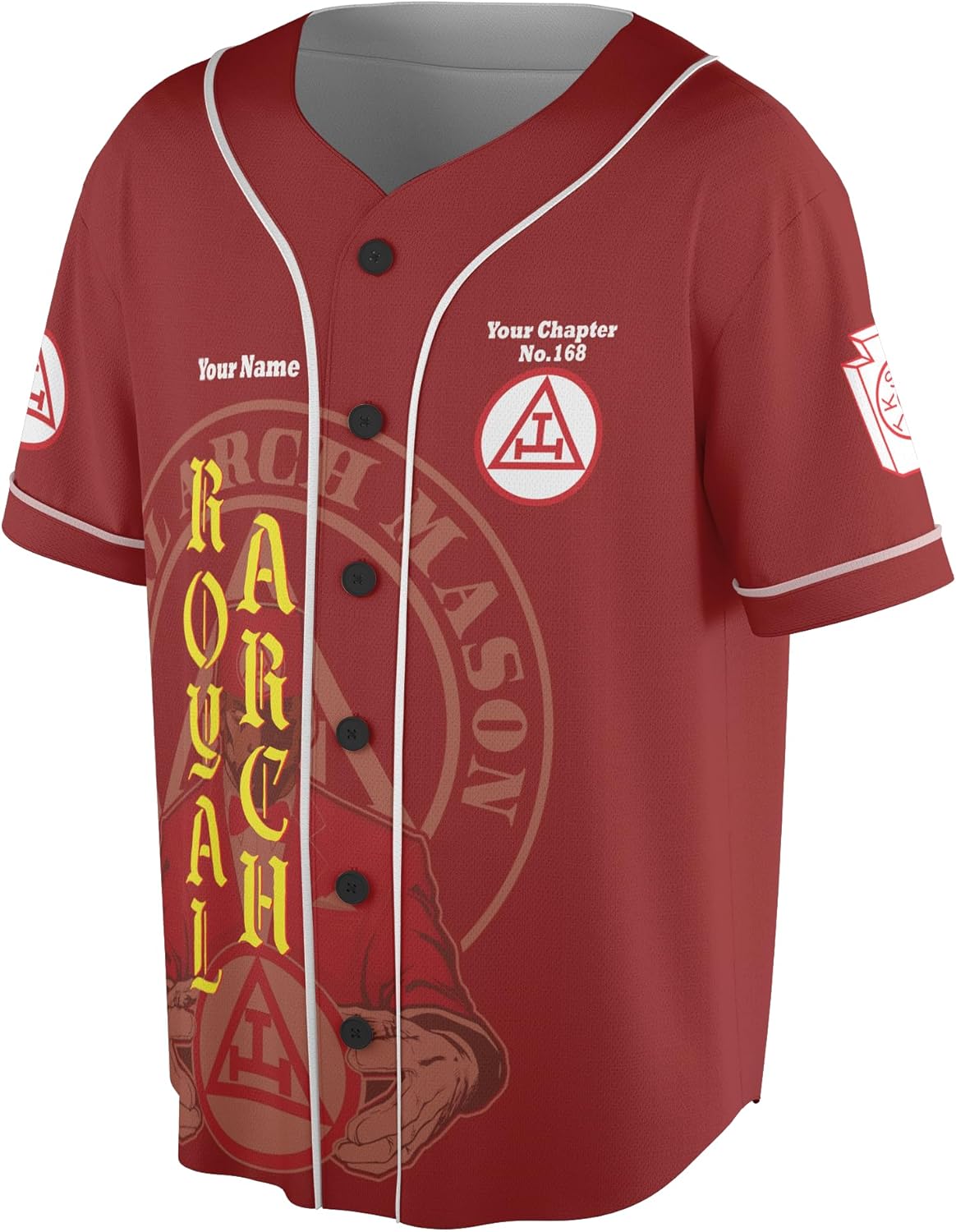 Custom Chapter Name Holy Royal Arch Mansonry PHA York Rite Freemason 3D Baseball Jersey S-5XL