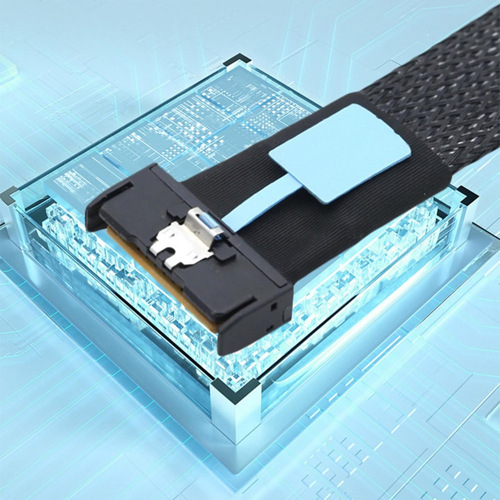 Câble de conversion haute vitesse 8i (74P) vers 8 x SATA Port PCIE5.0 24 Gbit/s SAS4.0 Câble d'alimentation pour transfert de données serveur