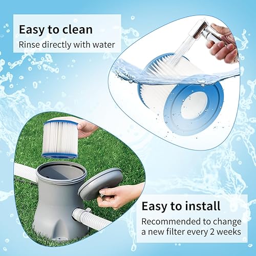 Miniatura 5 de WuYan Cartucho de filtro para bombas de repuesto tipo D VII, compatible con cartuchos de filtro Intex tipo D, piscinas termales, paquete de 4