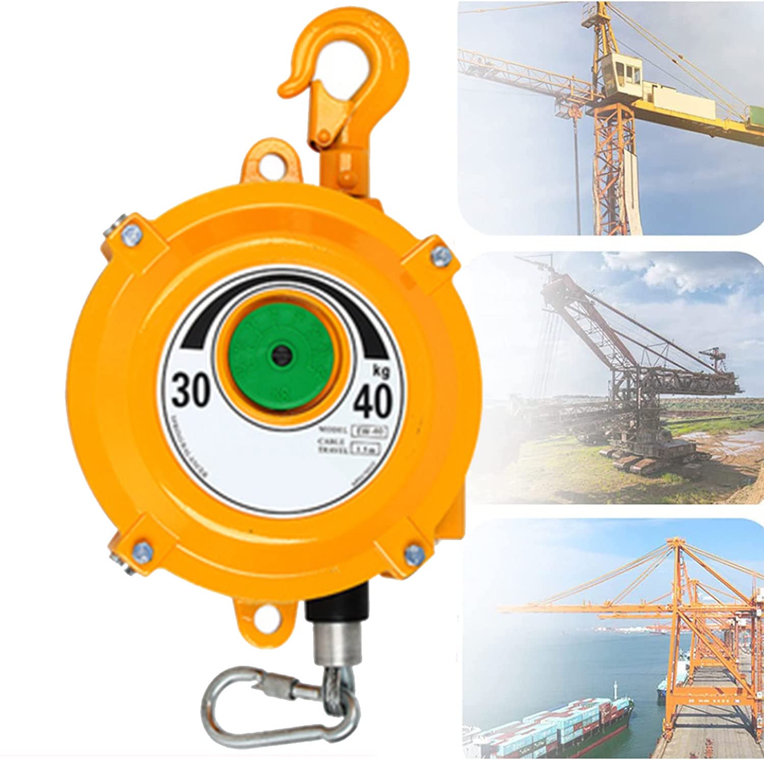 HGCOEYR Spring Balancer Hanging Tool, Spring Tool Balancer 1.5m Wire Rope 5-200kg Load Capacity(40kg)
