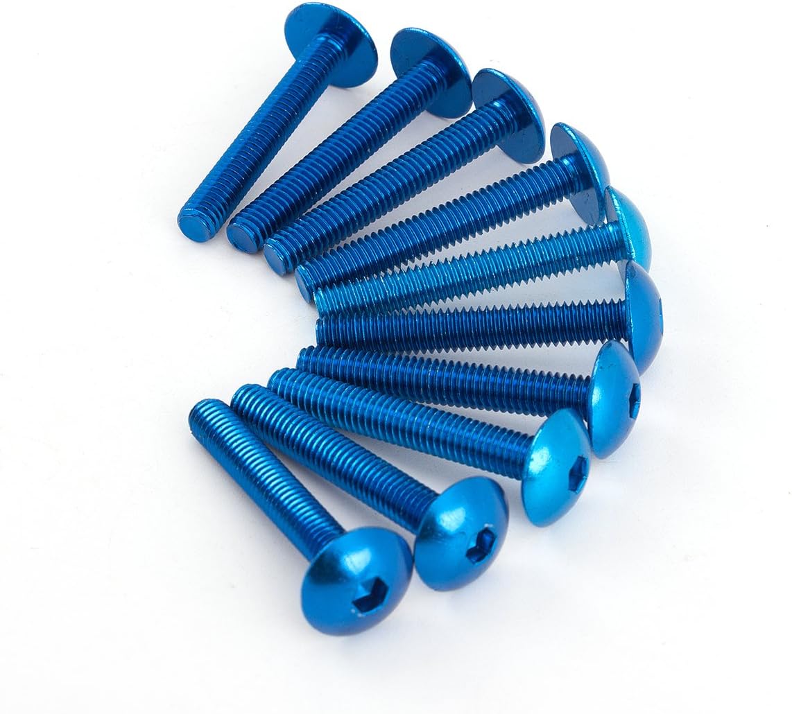 10Pcs M6 6mmx40mm Universal Motorcycle Fairing Bolts Windshield Fastener Clips Screw Nuts Compatible with fit for Sport bike/Street bike/Scooter/Dirt Bike