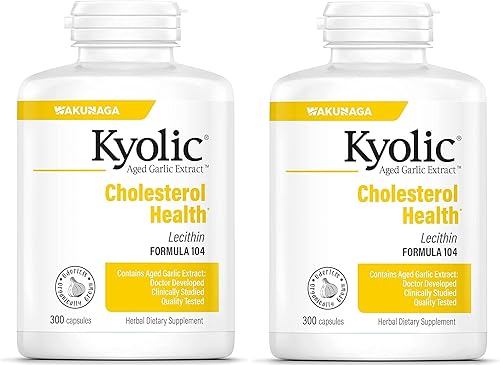 Kyolic Extracto de ajo #104 con tapa Lecithn 300 (paquete de dos)