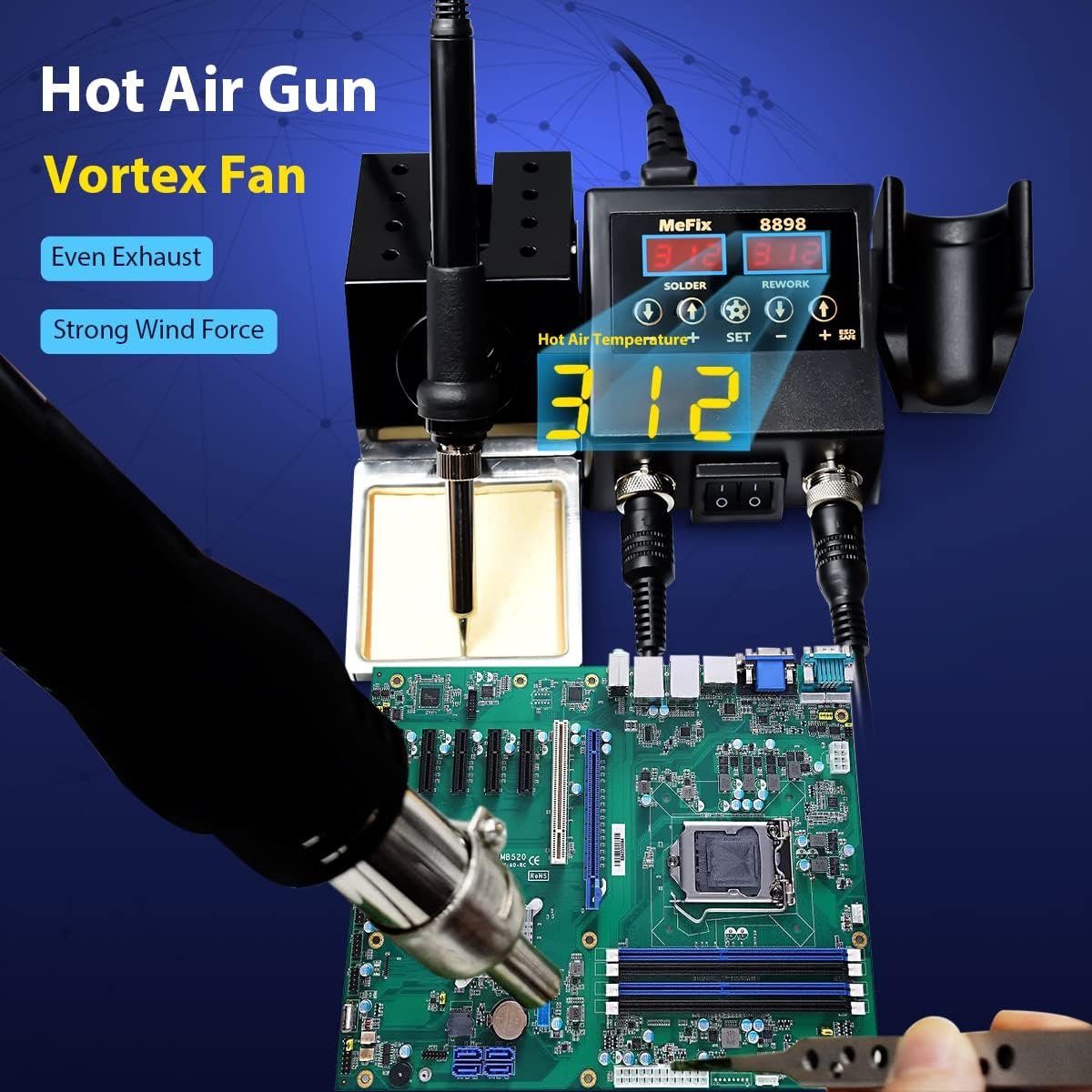 MeFix 8898 Hot Air Gun in use