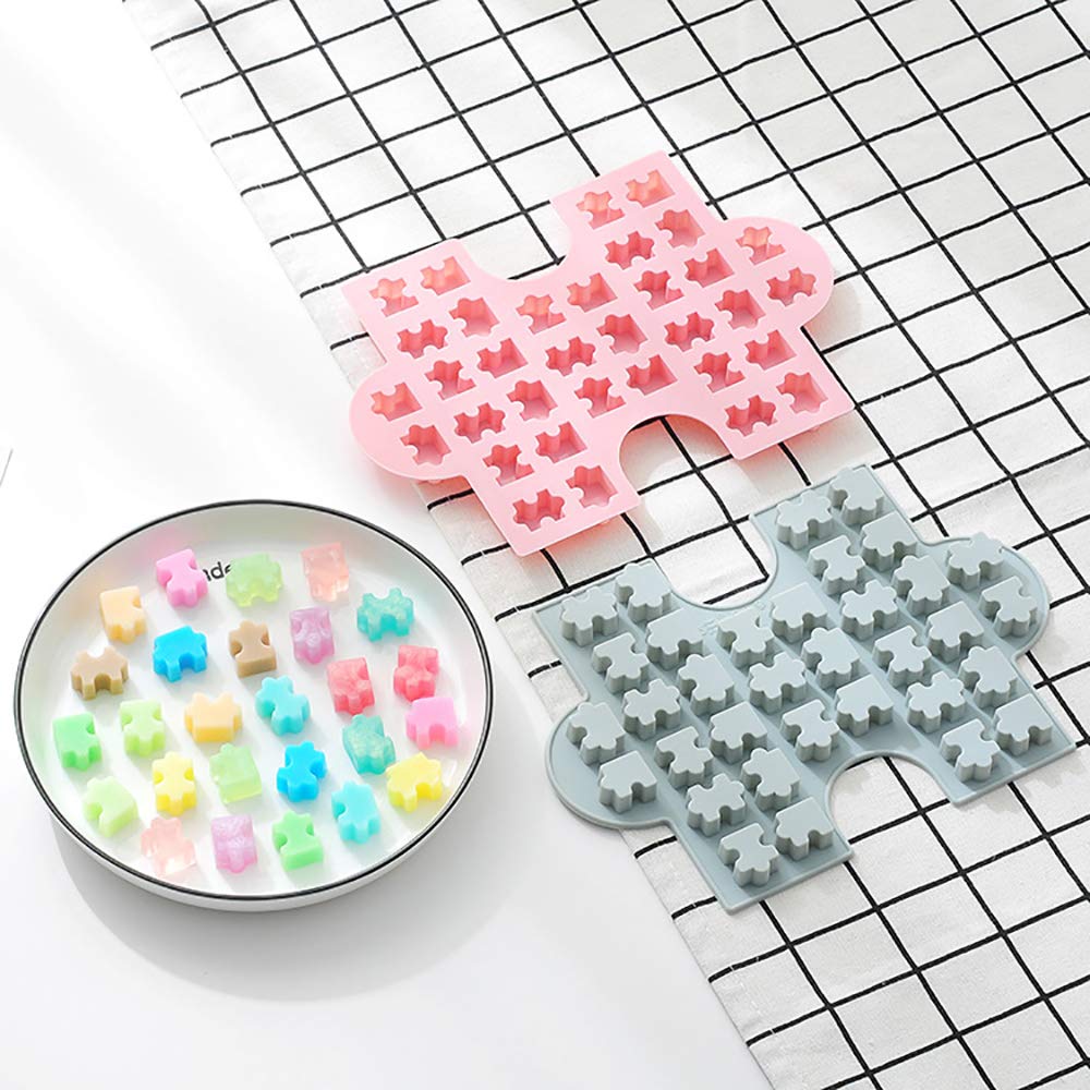 Moule à Bonbons en Silicone, Moule pour Bricolage Bonbons, Gelée, Biscuit, Chocolat, Glace Aromatisée - 34 Cavités par Plateau