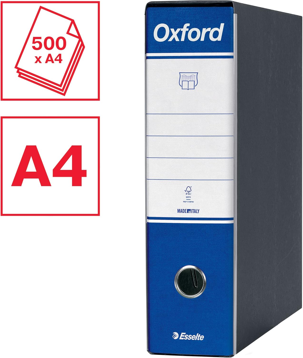 Esselte Oxford G83 Ring Binder Folder with 8 cm Back DORSO 8 cm f. to Commerciale Blue