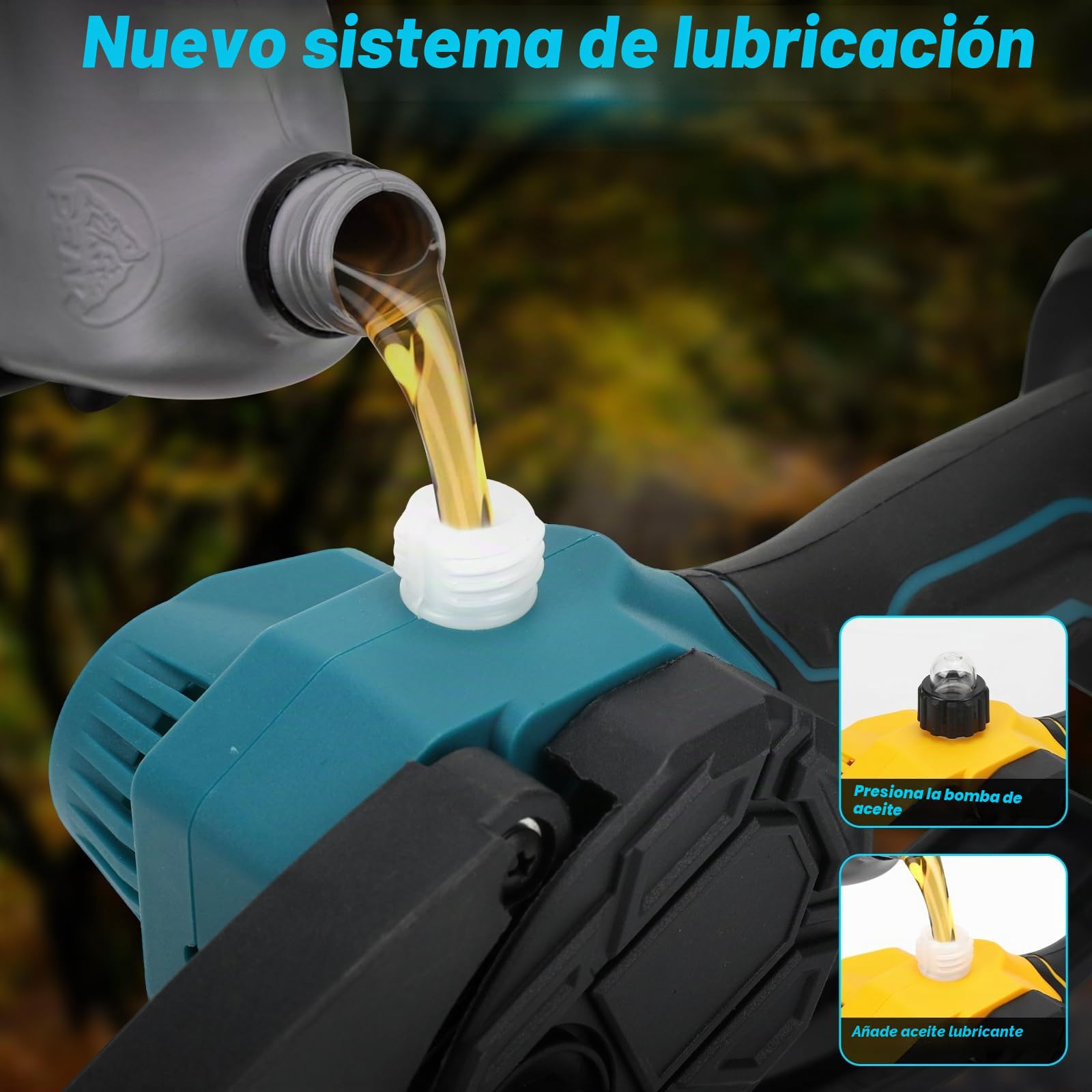 Mini motosierra de 8 pulgadas con barra telescópica y tijeras de podar eléctricas de 28 mm, juego de herramientas de jardín 4 en 1 compatible con batería Makita, alcance máx de hasta 4 m (Sin batería)
