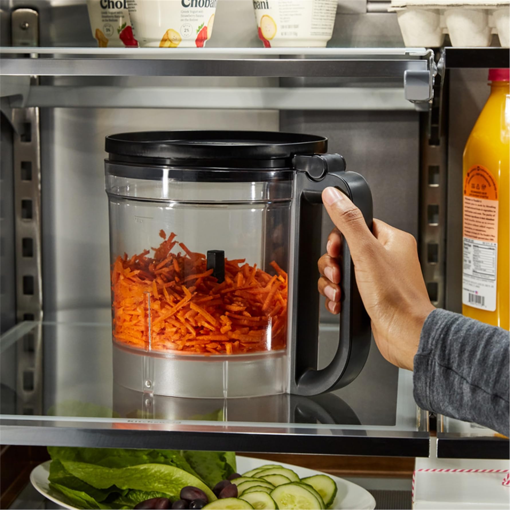 KitchenAid Robot da Cucina 3.1L, Affettatrice Regolabile ExactSlice, Kit Dadini, Grattugia Trita e Impasta, 7 Accessori, 3 Velocità e Pulse, Motore Potente, Ciotola Frigo-Safe, Almond Cream