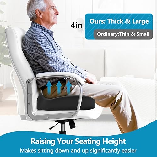 Miniatura 6 de Almohada de dona para el dolor de coxis y alivio de hemorroides - Cojín de asiento de coxis para ciática, posparto, presión sentada - Espuma