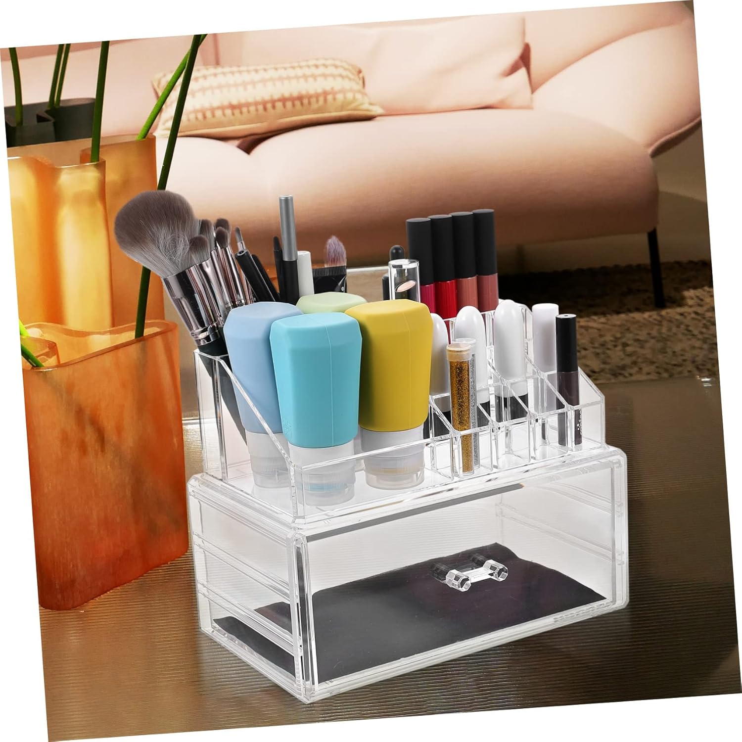 Acrylic Cosmetic Display Case Makeup Organizer Storage Box Desktop Makeup