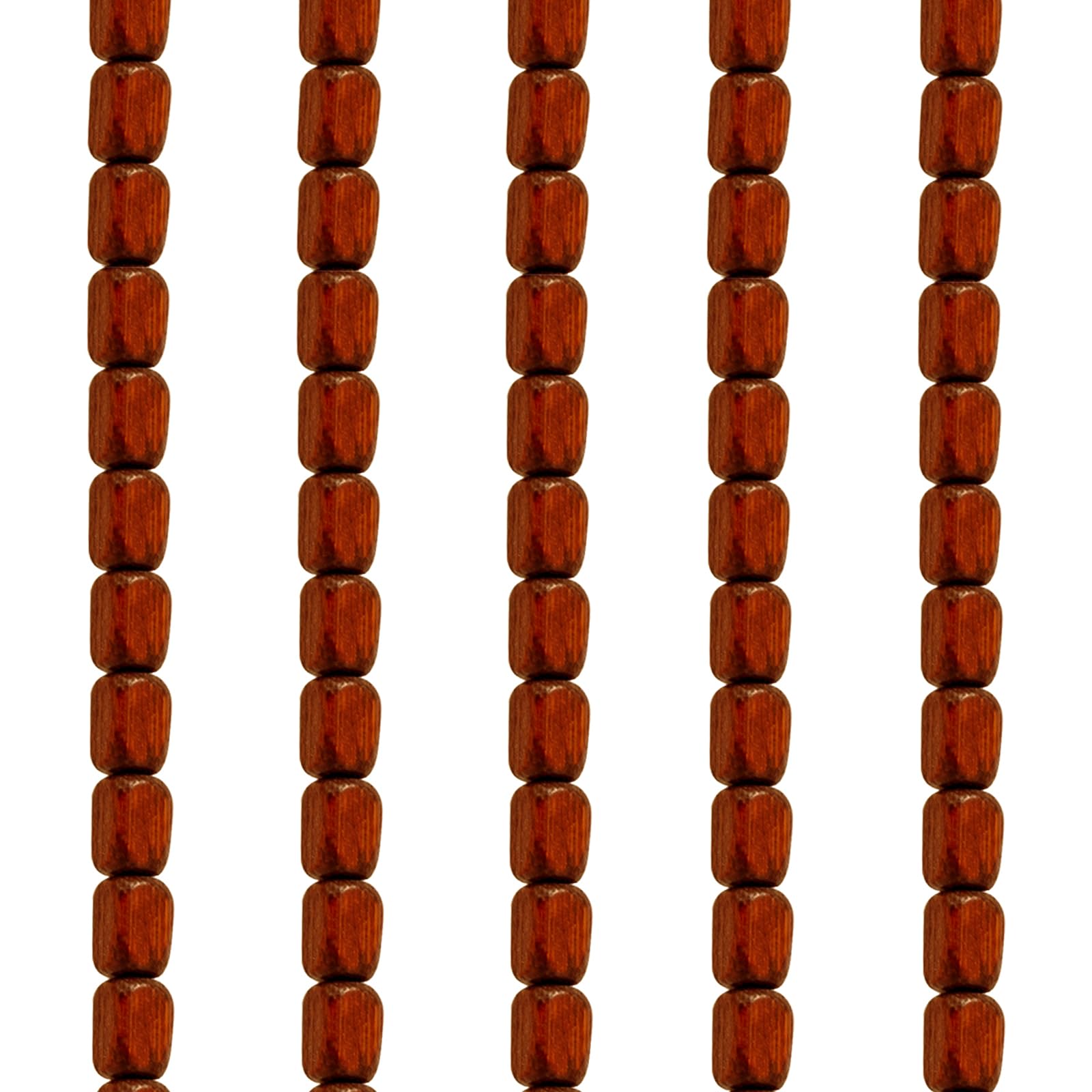 Rideau de perles en bois, en bambou, design rétro, 90 x 175 cm, respirant, avec traverses, en bois, comme cloison, décoration pour portes et balcons