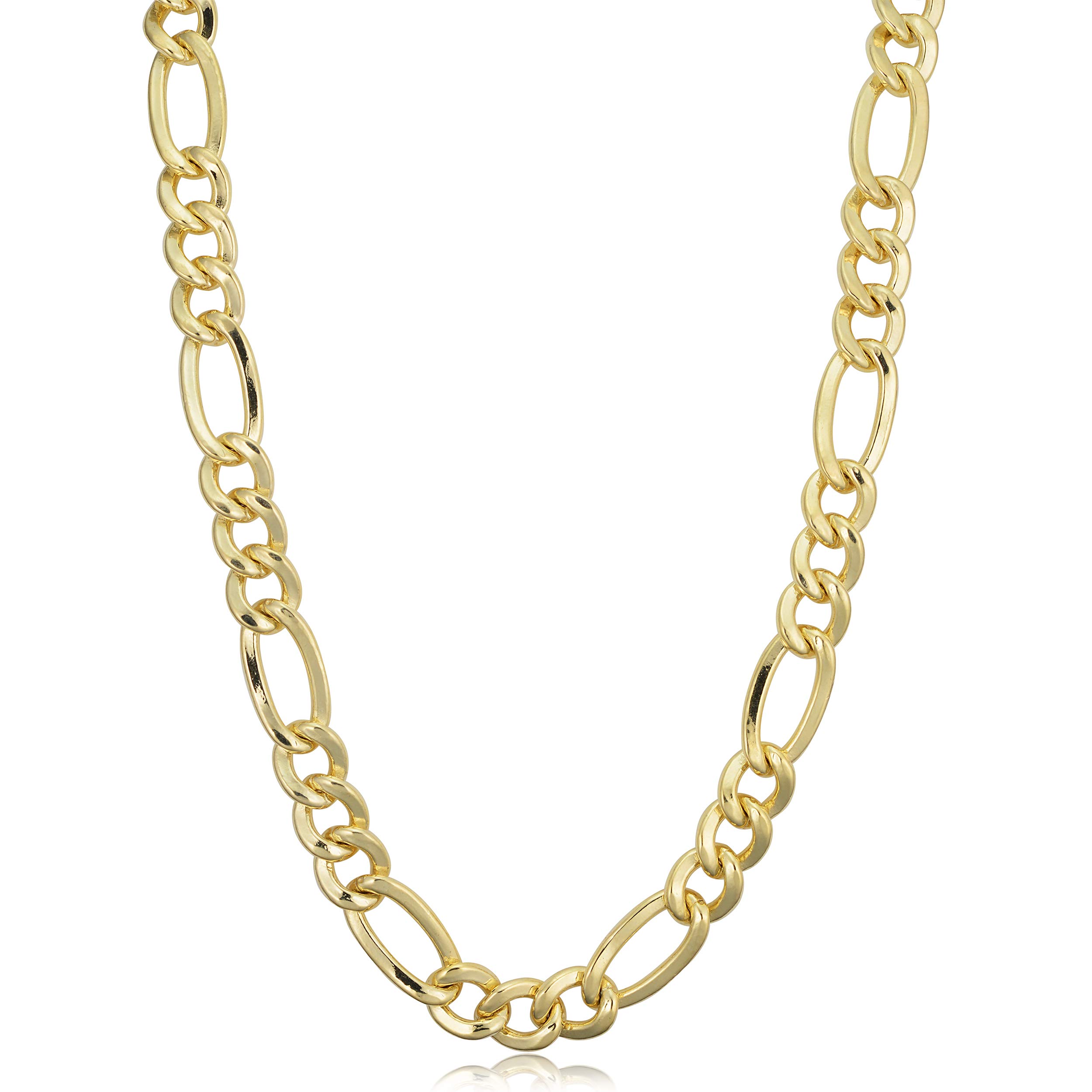 Kooljewelry Solid 14k Yellow Gold Filled 7.8 mm Figaro Chain Necklace