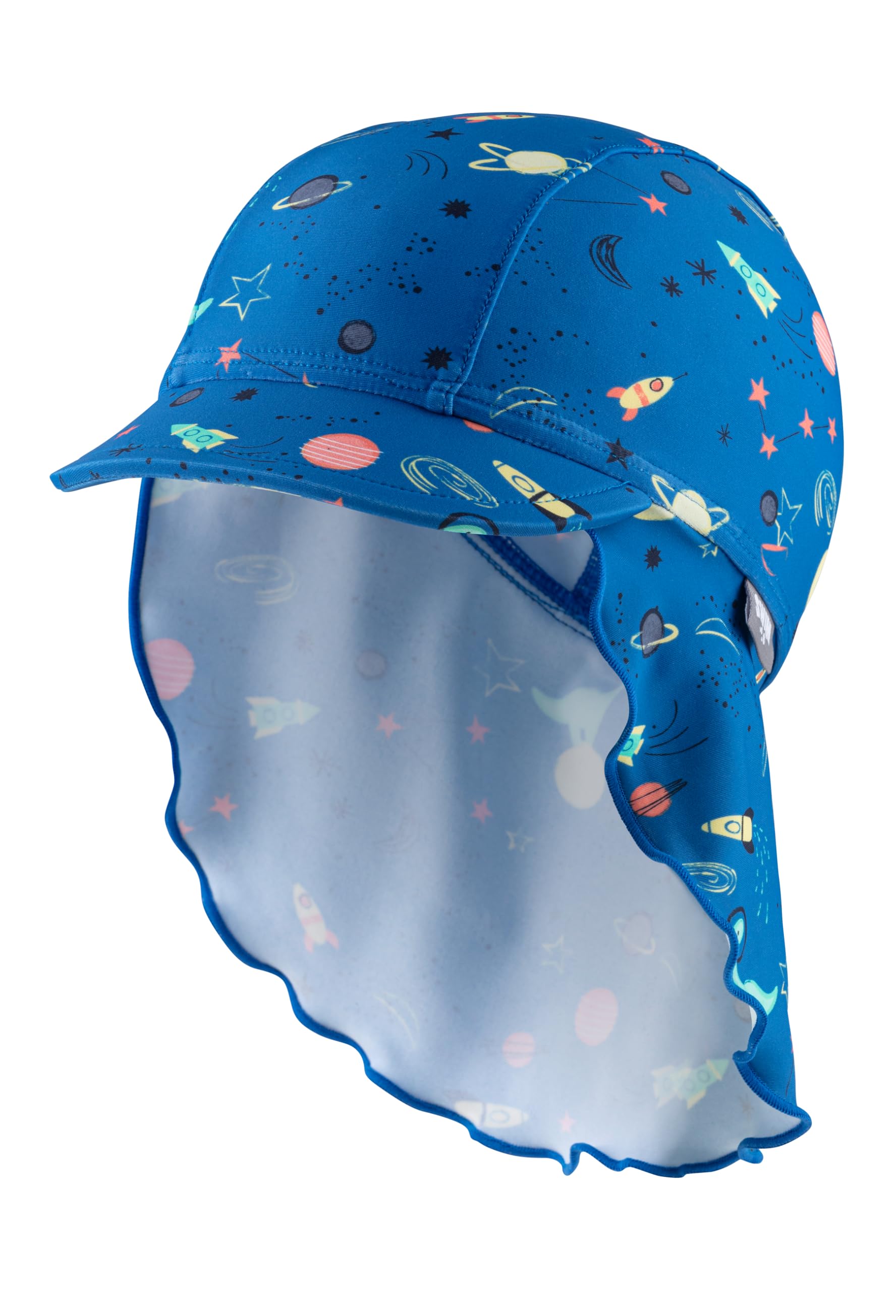Sterntaler Schirmmütze Nacken Weltraum - Baby- und Kinder Mütze mit Nackenschutz - UV-Schutz 50+ Bademütze - Kopfbedeckung Schwimmbad und Strand - Jungen Bademode