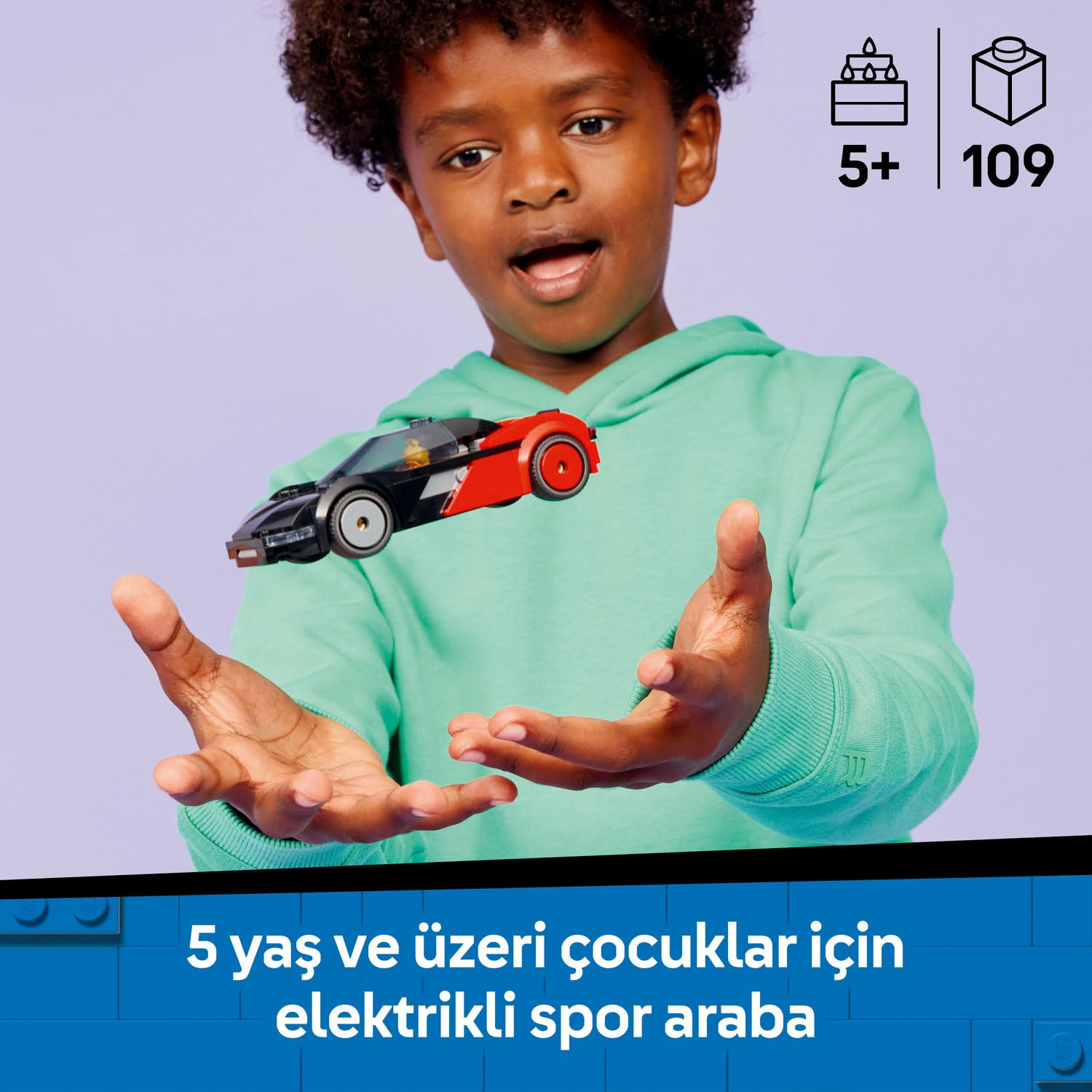 LEGO City Elektrikli Süper Araba 60486 – 5 Yaş ve Üzeri Erkek ve Kız Çocuklar için Sürücü Minifigürü İçeren Yaratıcı Oyuncak Yarış Arabası Yapım Seti, Çocuklar için Hediye Fikri (109 Parça)