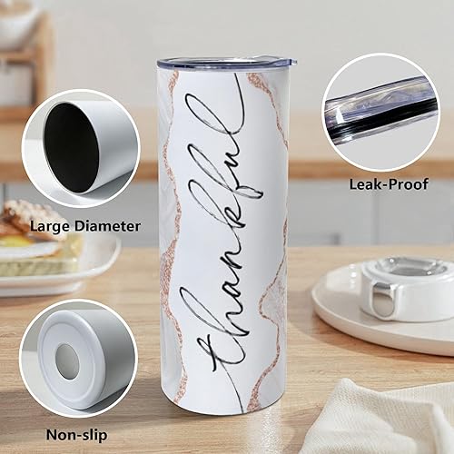 Miniatura 5 de Be You Positive Affirmations Stainless Steel Insulated Straight 20 Oz Tumbler, Motivational Water Bottle, Self Love Inspirational Gifts for