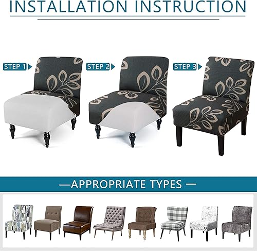 Miniatura 5 de HAOYONG Funda para silla de acento sin brazos, funda elástica para silla, fundas para silla de pantuflas, fundas protectoras de muebles para sala de