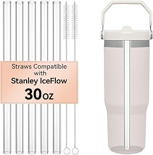 Straws for Stanley IceFlow 30 oz Flip Straw Tumblers, Tritan Plastic Replacement Straws for Ice Flow 30oz Cups, Two Lid Versions Available, Check Lid Type Before Ordering