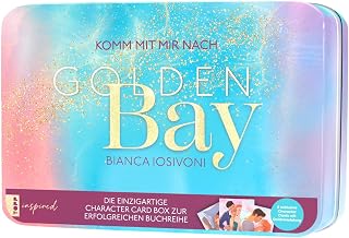 TOPP Golden Bay Character Card Box - Caja de Metal con 8 Tarjetas de Caracteres exclusivas con lámina Dorada, Leporello, Libro Diario y Hoja de Pegatinas de Transferencia, Color Blanco