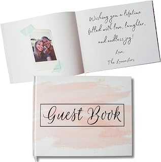 Wedding or Graduation Guest Book - Pink Hardcover Album Guestbook for Polaroid Photos - Bridal, Baby Shower, Funeral, Vacation Homes, Blank Pages