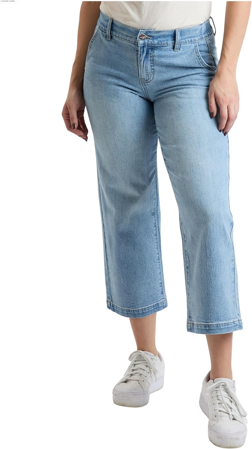 Royalty For Me Womens Women's High Rise Wide Leg Jeans with Elastic Back