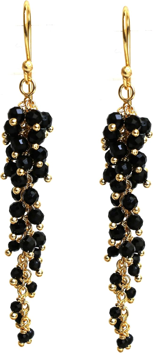 Gempires Gemstone Beaded Crystal Earrings Handmade Cluster Jewelry Hypoallergenic Gold Plated Elegant Everyday Wear Jewelry For Women - Image 6