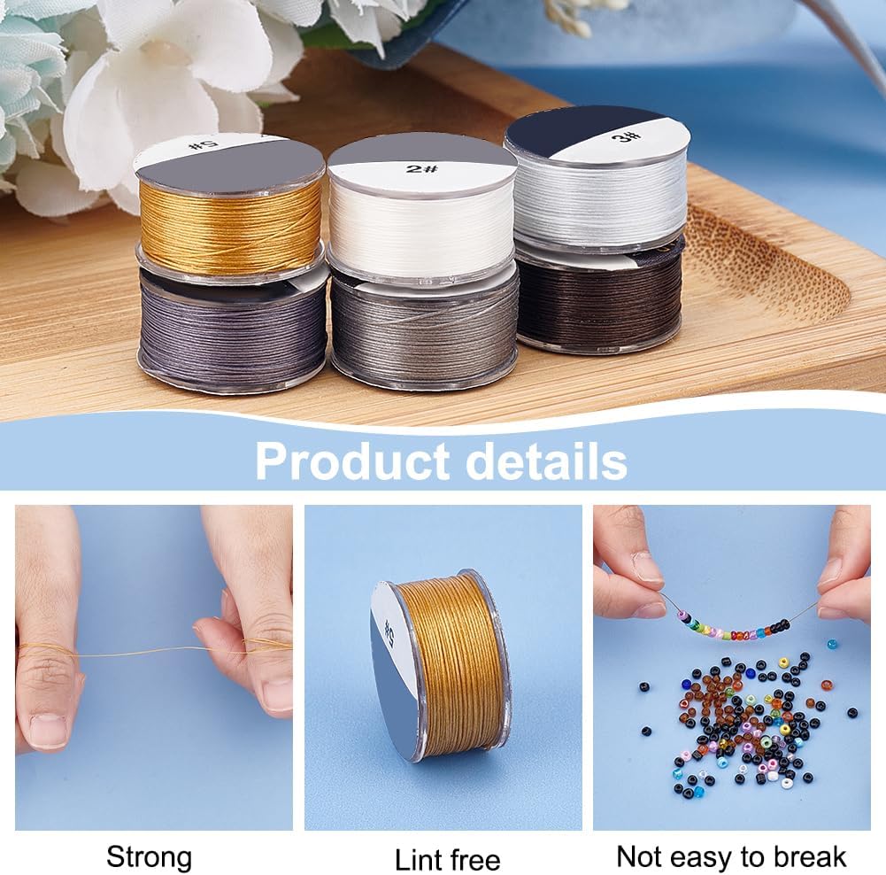 PH PandaHall 0.1mm Nylon String 100 Yards Beading Thread White Nylon Seed Bead Thread Bracelet Threads Sewing String for Leather Stitching Beading Jewelry Bracelets Making