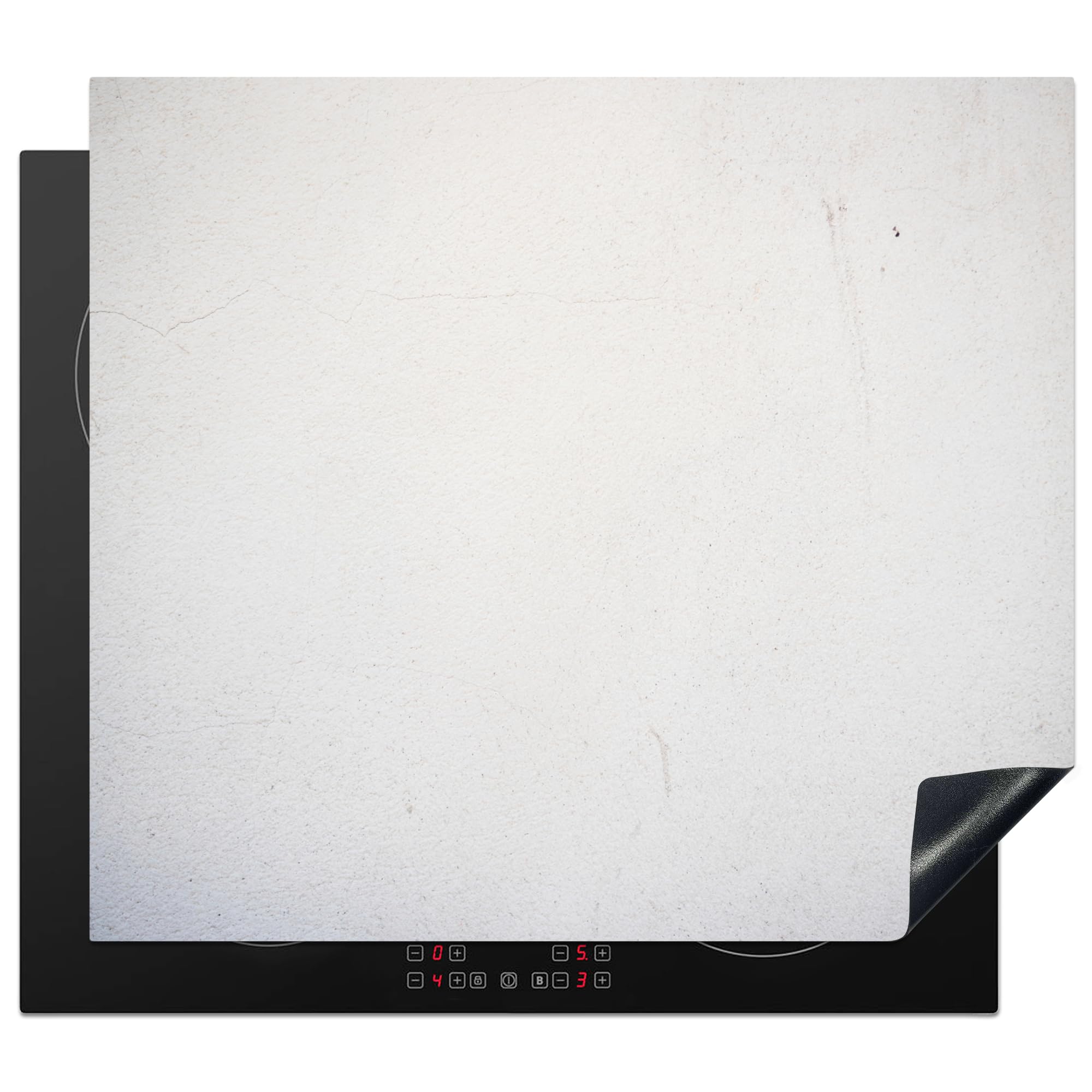 KitchenYeah© Cubre Vitrocerámica - Protector Vitroceramica Induccion 59x52 cm - Tapa Vitroceramica - Protector de Vitroceramica Hormigón - Blanco - Moderno