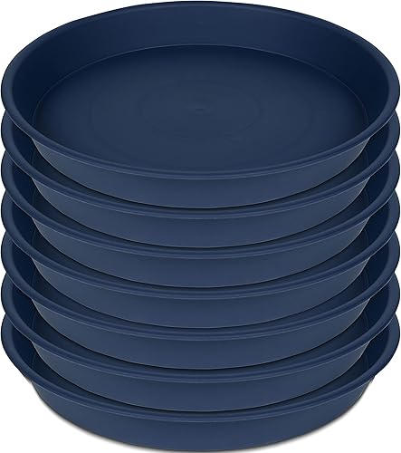 Miniatura 1 de Angde 6 paquetes de bandejas de goteo para plantas de 6 pulgadas, 4, 5, 6, 8, 10, 12, 14, 17, 19 pulgadas, bandejas de goteo resistentes, platillos